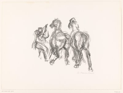 人と馬 作： unknown (signed by artist)