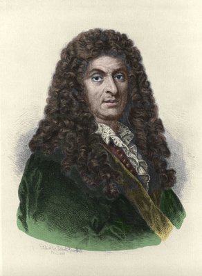 アルバート・ローゼンタールのデッサンに基づく、イギリスの作曲家ヘンリー・パーセル（16591695）の肖像。