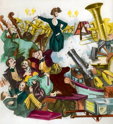 オーケストラを指揮するヘクトル・ベルリオーズ（1803-1869）の