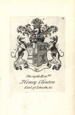 第7代リンカーン伯爵ヘンリー・クリントンの紋章とクレスト
