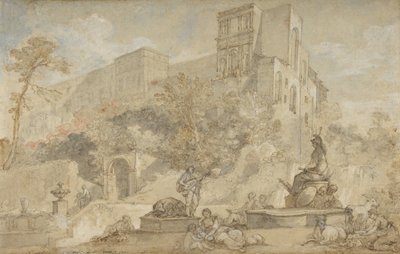 ヴィラ・デステのローマの噴水、チボリ、1765年。                                    アート作品の構成