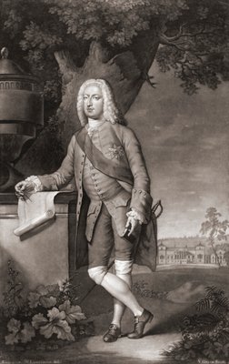 トーマス・コーク、レスター伯爵。肖像画。(プリント）