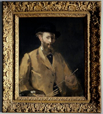 油彩画 マネ パレットを持った自画像 複製画 パレットを持つ自画像