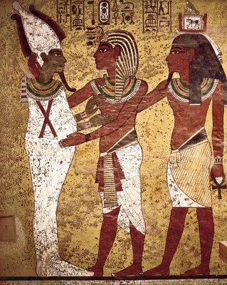 古代エジプト：オシリス神と向き合うファラオ ツタンカーメン