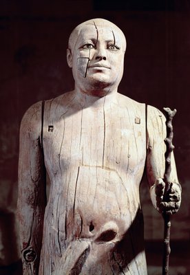 シェイクエルベレドとして知られるカアペルの像。旧王国北サッカラ（スズカケ）のマスタバの墓から                                    アート作品の設定をする