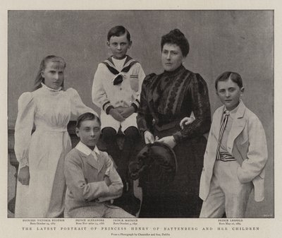 バッテンベルクとその子供たちのヘンリー王女の最新の肖像画