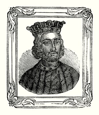 ジョンは1167年に生まれ、1199年に王位に就き、1216年に死去した(彫刻)                                    アート作品の設定をする