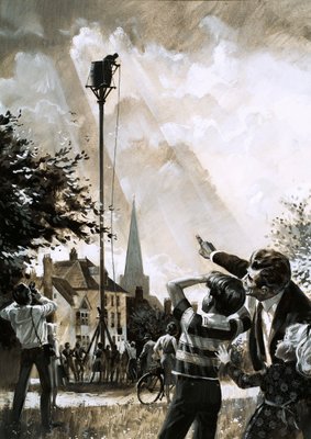 柱に座った記録は、テキサス州ダラスのジム・ディーンが持っていた（紙にガッシュ）。