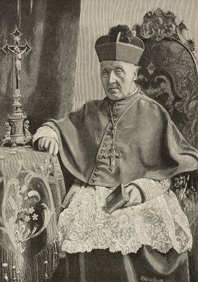 カラビアナのルイージ・ナザリ (18081893) の肖像画、イタリアの政治家でイタリアの大司教、ガンジーニとガブリエルの写真の後