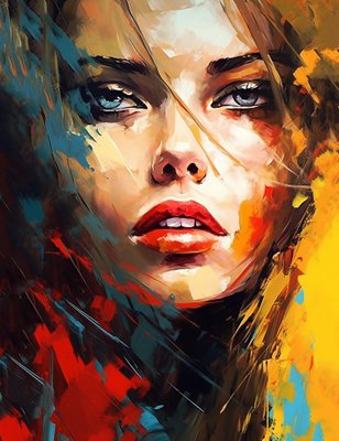 女性のポートレート油彩絵画風・肖像画・手描き - メルカリ
