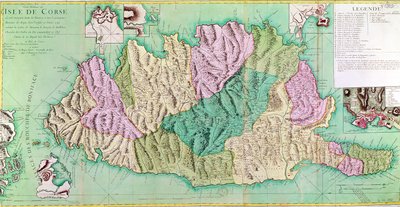 コルシカ島の軍事地図 1768 コルシカ島の軍事地図 1768