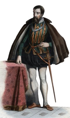 フランソワIドロレーヌ（1519-1563）、ギーズ公、オマール公、フランスの兵士、政治家の肖像。                                    アート作品の設定をする