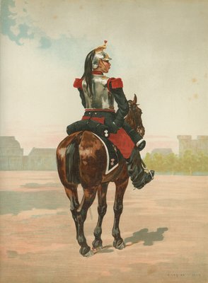 肉筆　フランスで著名な挿絵画家　ラモットの、乗馬のグアッシュ画です。緻密な絵です 海から出てくる馬たちウジェーヌ・ドラクロワ（1798-1863）の絵画
