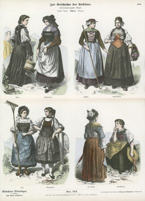 本物の Joseph Reinhard / Costumes of Schwitzerland スイス 18世紀