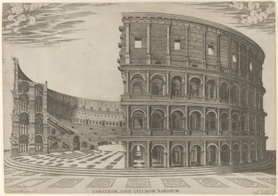 ローマのコロッセオの断面図と立面図、1581 年。