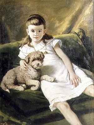 フランスヴィンテージ 犬の肖像画 ハンドペイント フランスヴィンテージ 犬の肖像画 ハンドペイント