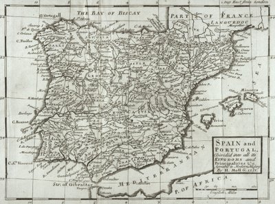 スペインとポルトガルの地図 1731年