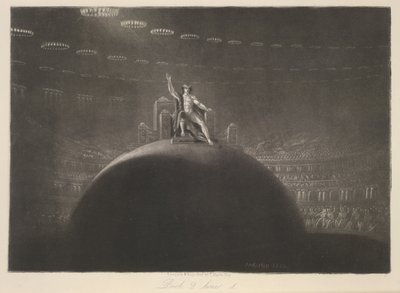 王位に就くサタン、「失楽園」より、ジョン・ミルトン作、1858年頃（彫刻）