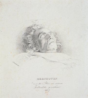 1827年3月28日、死の床にあるルートヴィヒファンベートーベン
