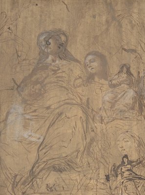 聖母被昇天のための習作、1657-60年。                                    アート作品の設定をする