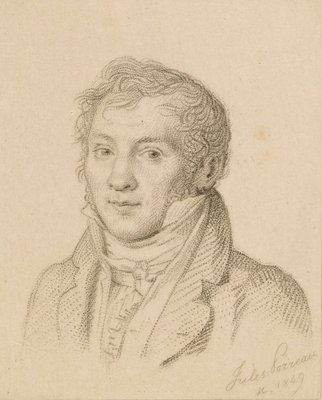 ヴァイオリン奏者で作曲家のルイ＝リュック・ロワゾー・ド・ペルシュイの肖像画（1769～1819年、1849年）。