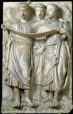 大理石のレリーフ、ルカ・デッラ・ロッビア（c.14001482）作、クアトロチェント。