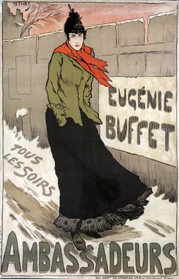 Eugenie Buffet (1866-1934) フランスのポピュラー歌手、アンバサダーで毎晩活躍