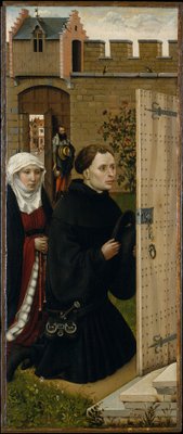 受胎告知の三連祭壇画（メローデの祭壇画）、142732年（オークの油彩）