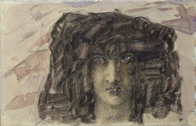 悪魔の頭。ミハイル・レールモントフ作の詩「The Demon」のイラスト、1890〜1891年