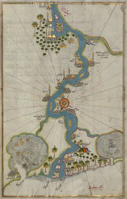 河口南からのナイル川の地図 河口南からのナイル川の地図