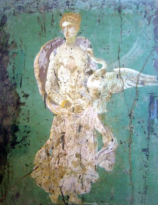 作者不明 (タイル画) 「レダと白鳥 Leda and the swan.」 レオナルド