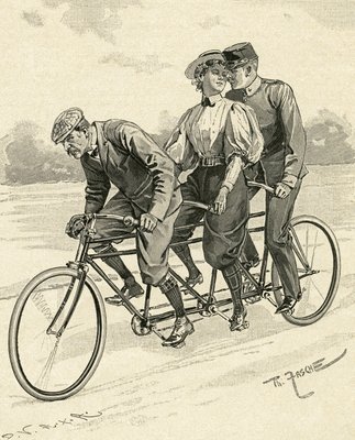 タンデム自転車と呼ばれる3人乗り自転車