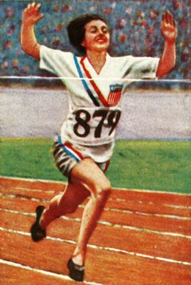 アメリカンアスリートのベティロビンソン、1928年の女子100m優勝。