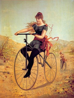 爆売り！ 自転車の歴史：ベロシペディスト、または自転車を漕ぐ女性。19 絵画
