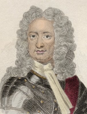 イギリスの外交官・軍人である第3代ピーターバラ伯爵および第1代モンマス伯爵チャールズ・モーダウント（1658年頃～1735年）の肖像。19世紀