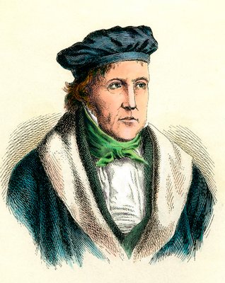 ドイツの哲学者、ゲオルク・ヴィルヘルム・フリードリヒ・ヘーゲル（17701831）の肖像。