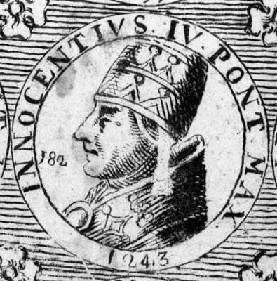 イノセント4世（1195～1254年）の肖像。