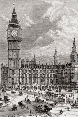 エッチアスケッチ絵画 ビッグベン ロンドン UK 美術品 - 版画