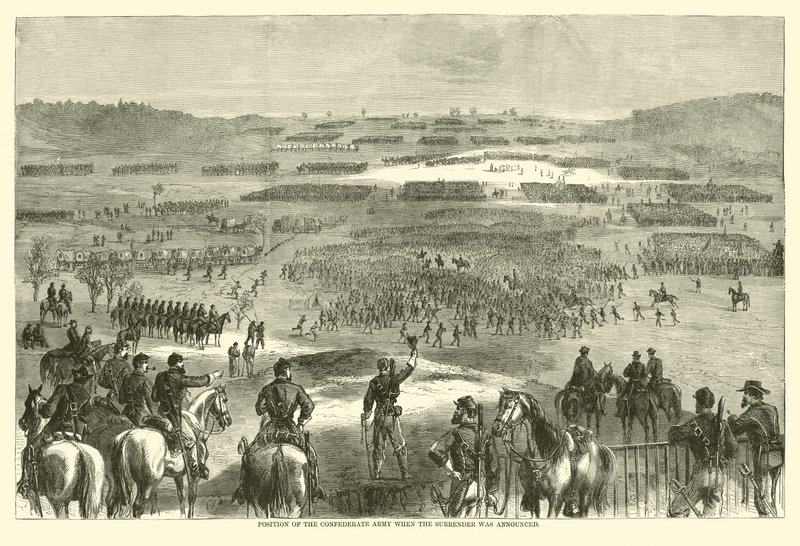 降伏が発表されたときの南軍の位置（1865年4月）（彫刻作品 作： （後）アメリカンスクール