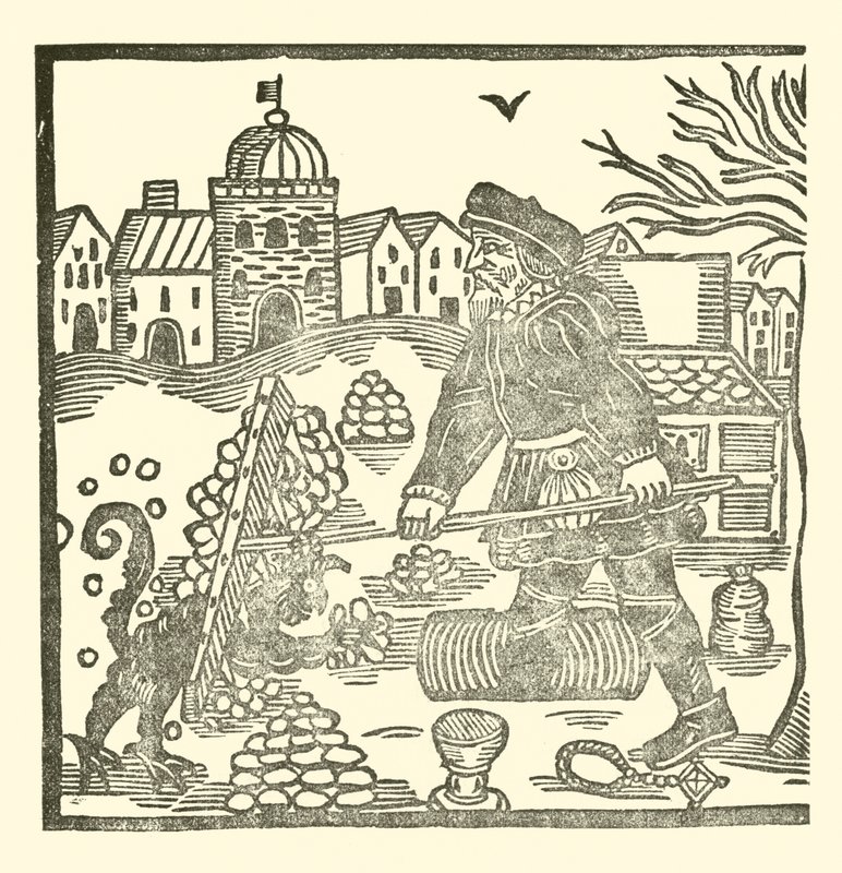 The Roxburghe Ballads』（木版画）のイラスト 作： （後）英語学校