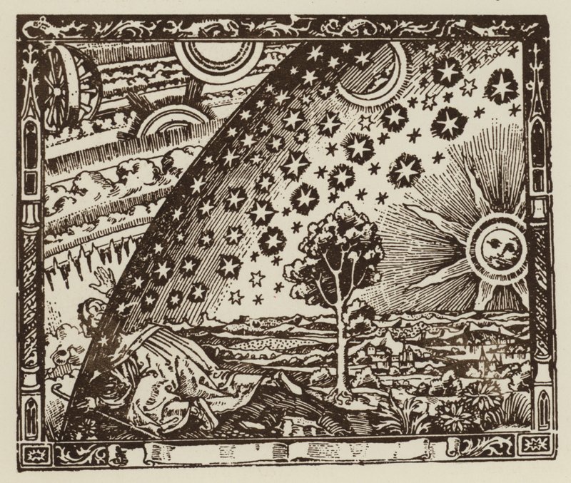 人は地球の果てまで旅し、中世の宇宙を表現 (リソ) 作： （後）英語学校