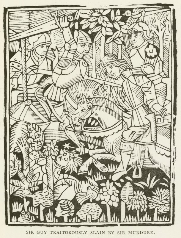 マードゥル卿に裏切られて殺されたガイ卿（版画 作： （後）英語学校