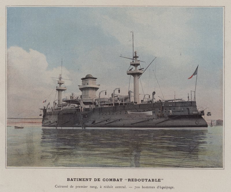 戦闘艦「Redoutable」（カラー写真 作： （後）フランスの写真家