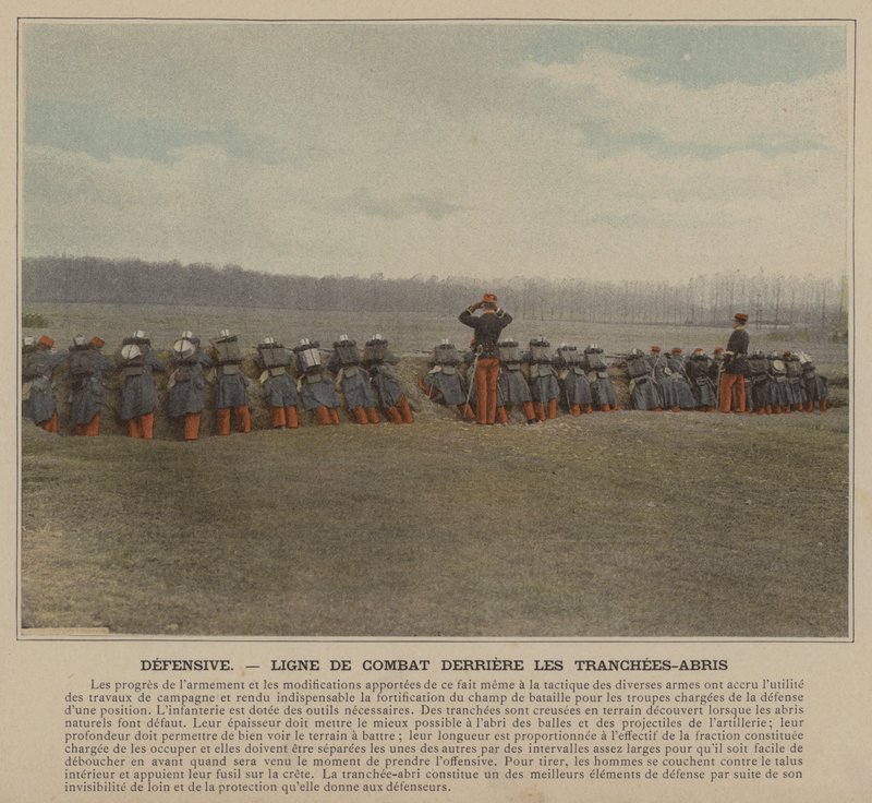 ディフェンス, Ligne de Combat Derriere les Tranchees-Abris (カラー写真) 作： （後）フランスの写真家