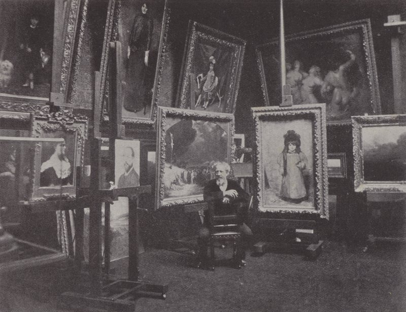 フランスの画家、カロルス＝デュランのアトリエ（モノクロ写真 作： （後）フランスの写真家