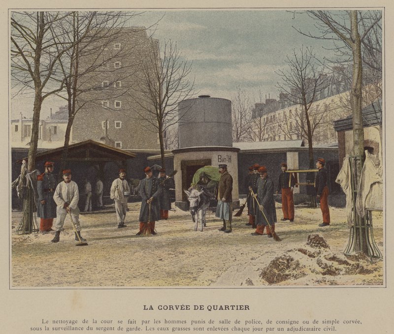 La Corvee de Quartier (カラー写真) 作： （後）フランスの写真家