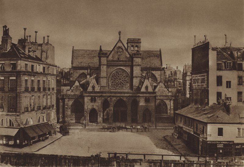 旧サンジェルマン・ルイ・オーセロワ広場(白黒写真) 作： （後）フランスの写真家
