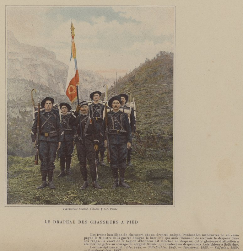 Chasseurs a Piedの旗（フォトコラード 作： （後）フランスの写真家