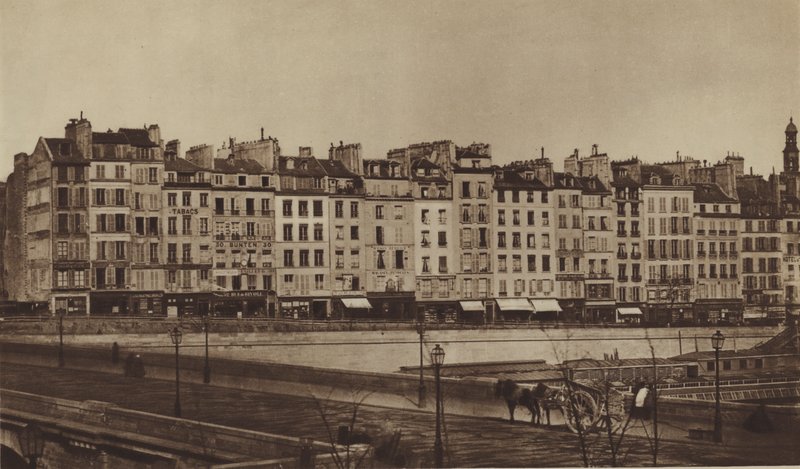 1855年頃のル・ペルティエ広場、現在はジェスヴル広場の一部（モノクロ写真 作： （後）フランスの写真家