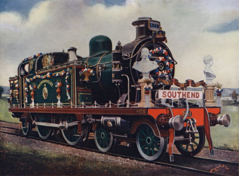 1911年6月22日、ジョージ王妃とメアリー女王の戴冠式を記念して装飾された機関車？ 作： 英語学校